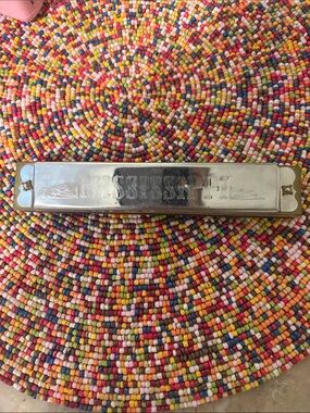 Vintage Silver Harmonica with Engraved Details